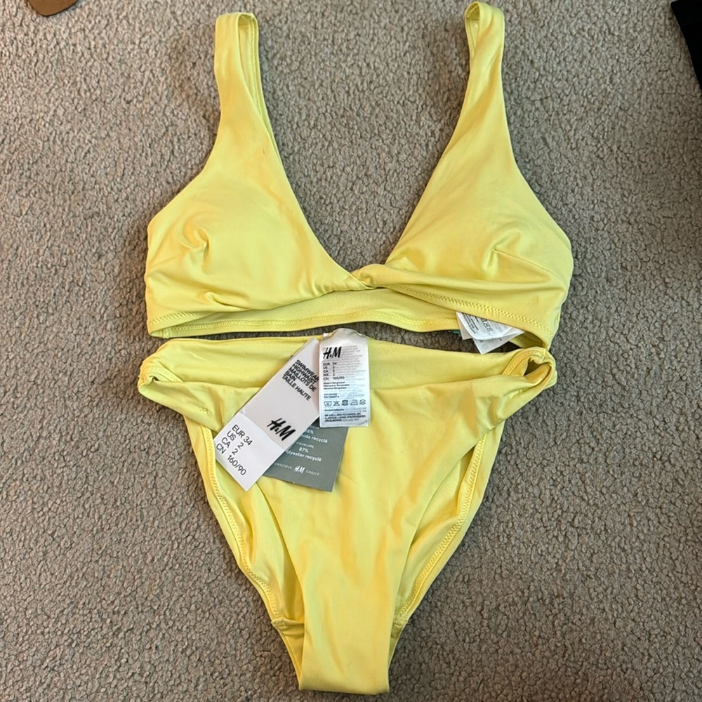 Hm yellow 2 piece bathing suite size 2